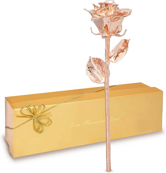 Real Rose Gold Rose, Genuine One of a Kind Rose Hand Dipped in 24K Gold Roses to Last a Lifetime